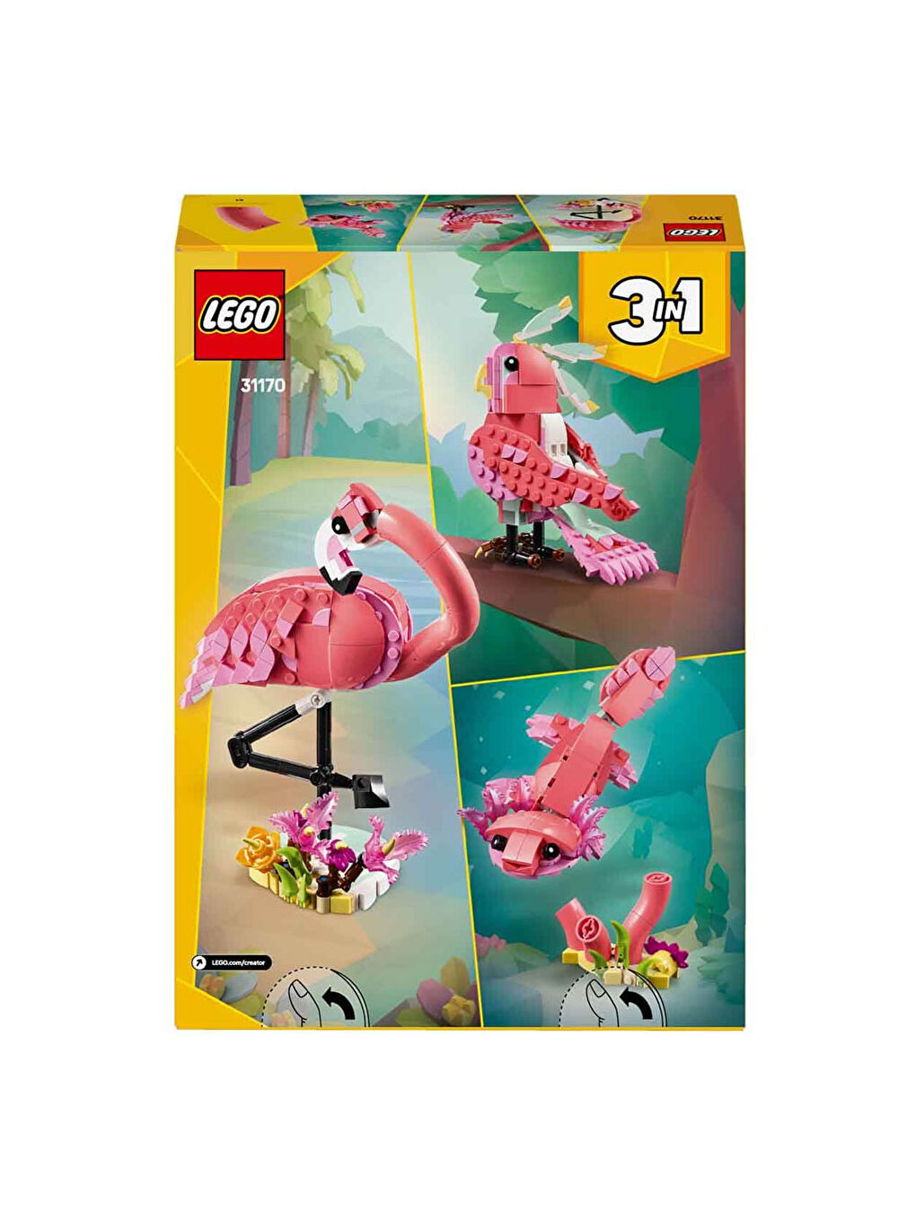Creator 3ü 1 Arada Vahşi Hayvanlar Pembe Flamingo 31170-6