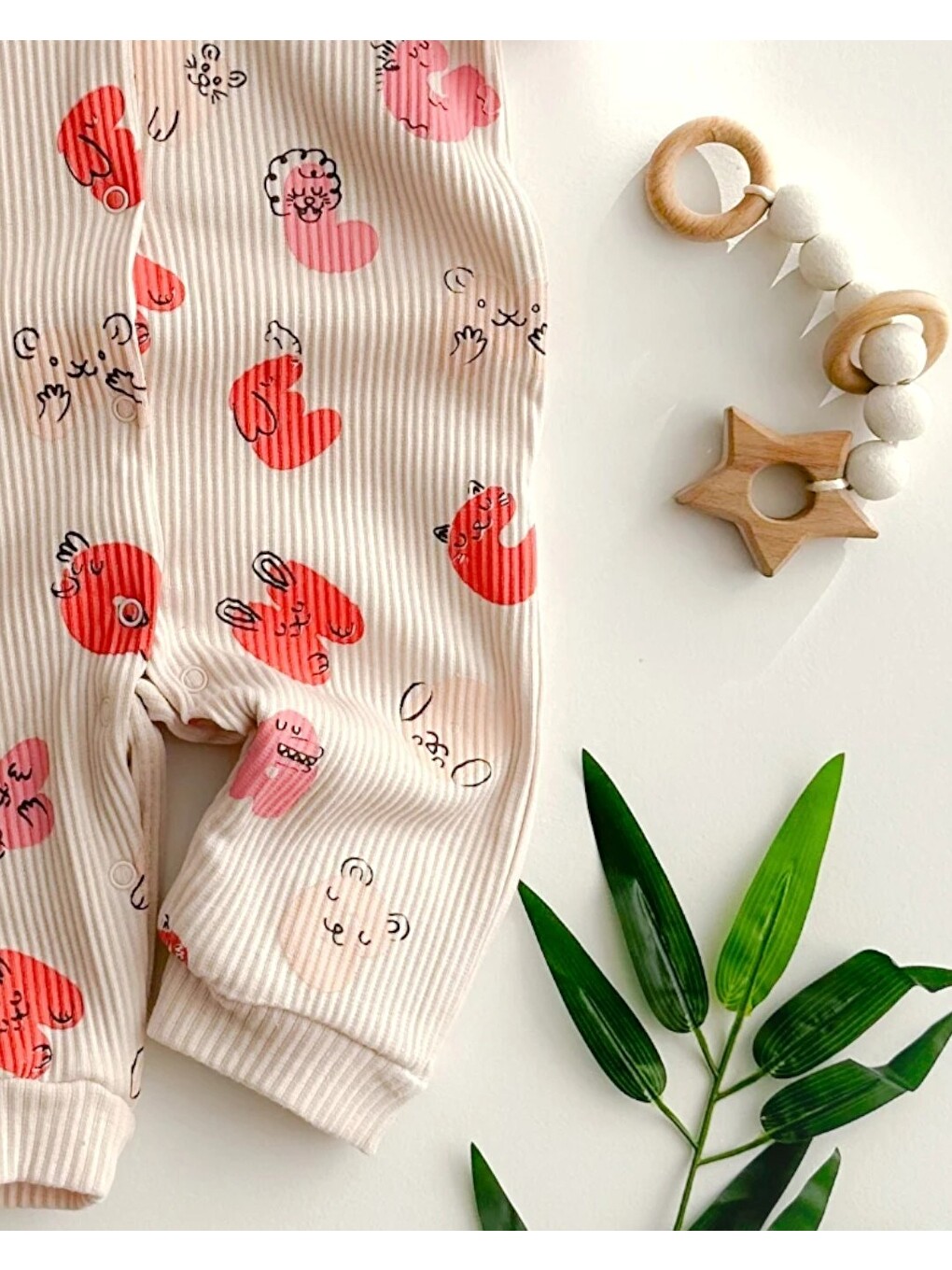 Pembe Kız Bebek Mevsimlik Baskılı Tulum-3