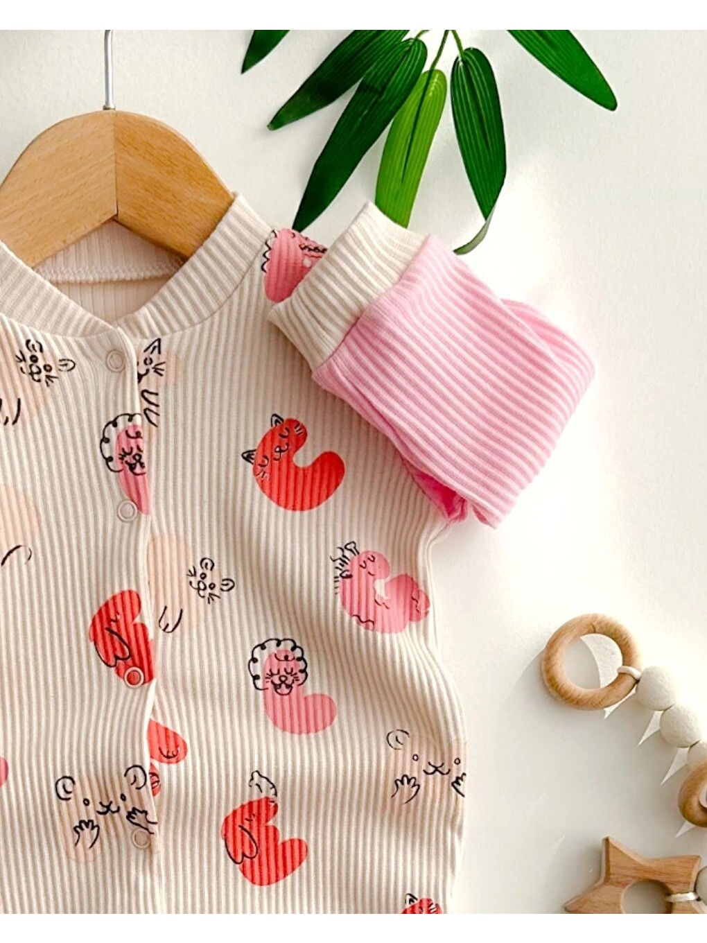 Pembe Kız Bebek Mevsimlik Baskılı Tulum-4