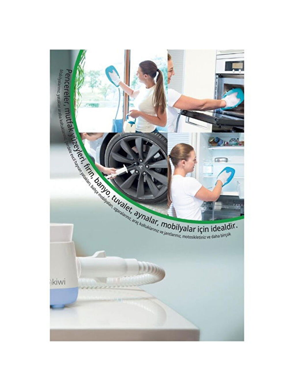 KSC-4219 Multifonksiyonel Eldiven Aparatlı Buharlı Temizlik Makinesi - Krem - 1500 Watt-1