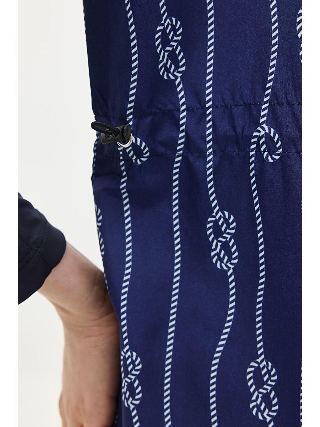 Paraşüt Kumaş Fermuarlı 4'Lü Tesettür Mayo 1316 Koyu Lacivert-6