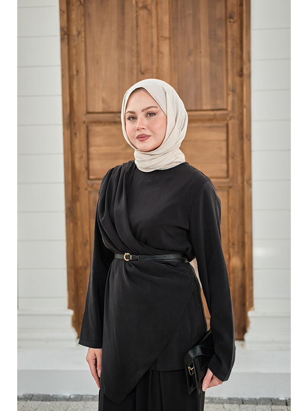 Kadın Yandan Dikişli Parça Detay Pantolonlu Takım Siyah-2