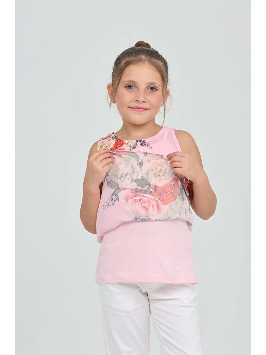 Pembe Kız Çocuk Atlet Most Chic Girl Baskılı-4