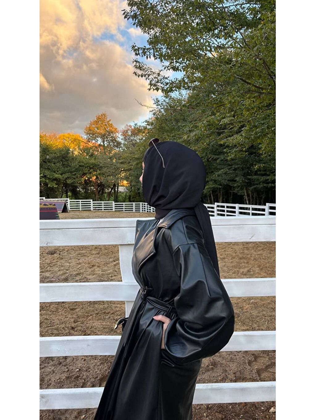 Kahverengi Kadın Belden Bağlamalı Balon Kol Deri Trenç-6