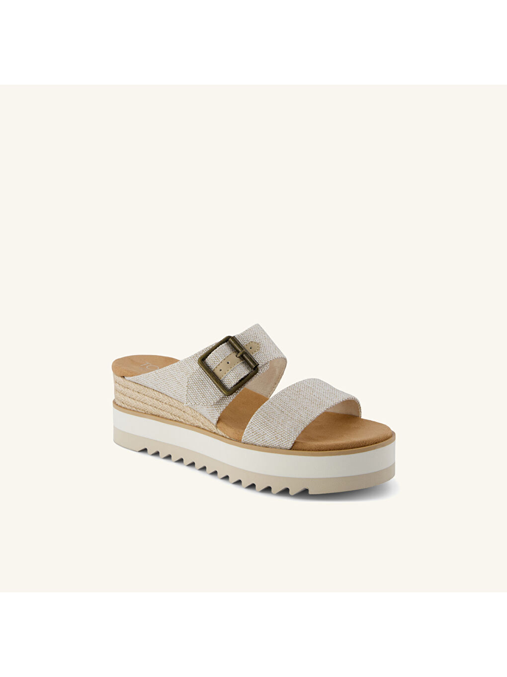 Ekru Kadın Terlik 10022538 Diana Mule Buckle Wedge Sandal-1