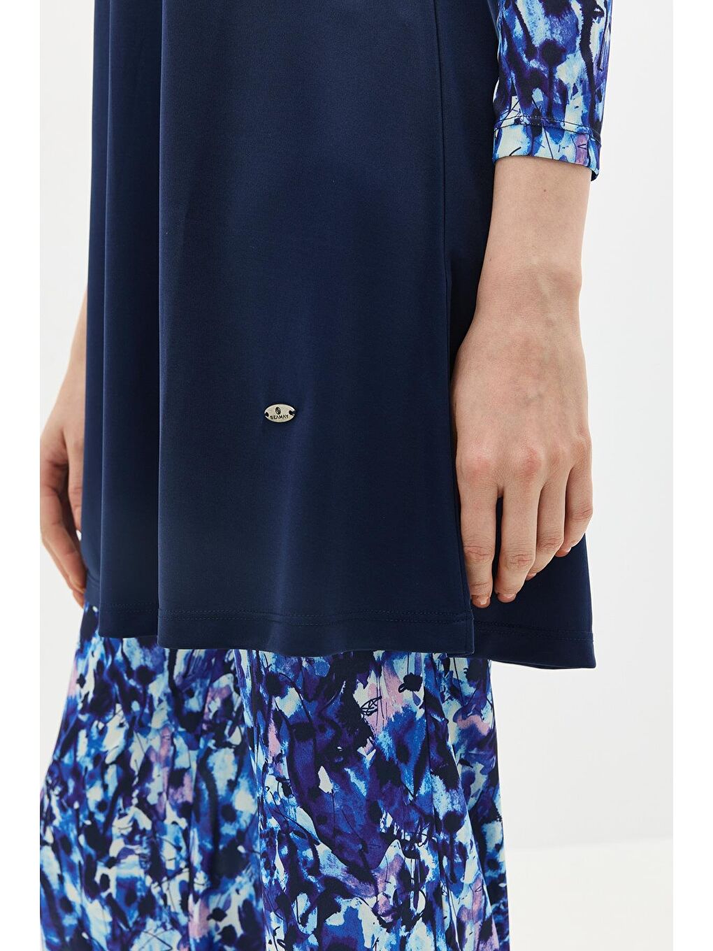 Desenli 4'Lü Tesettür Mayo 1305 Koyu Lacivert-8