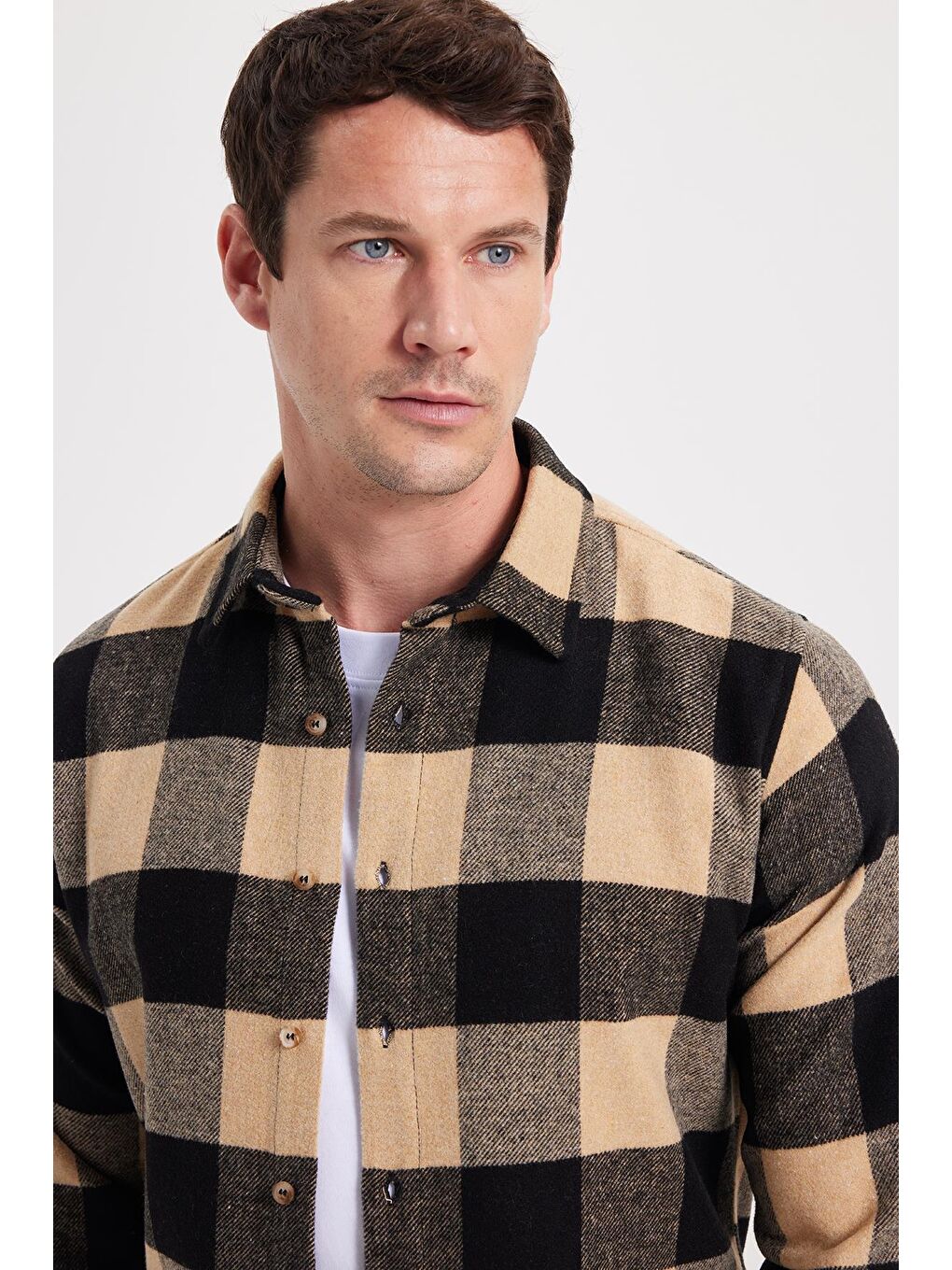 Karışık Erkek Slim Fit Dar Kesim Kareli Kışlık Oduncu Gömlek-2