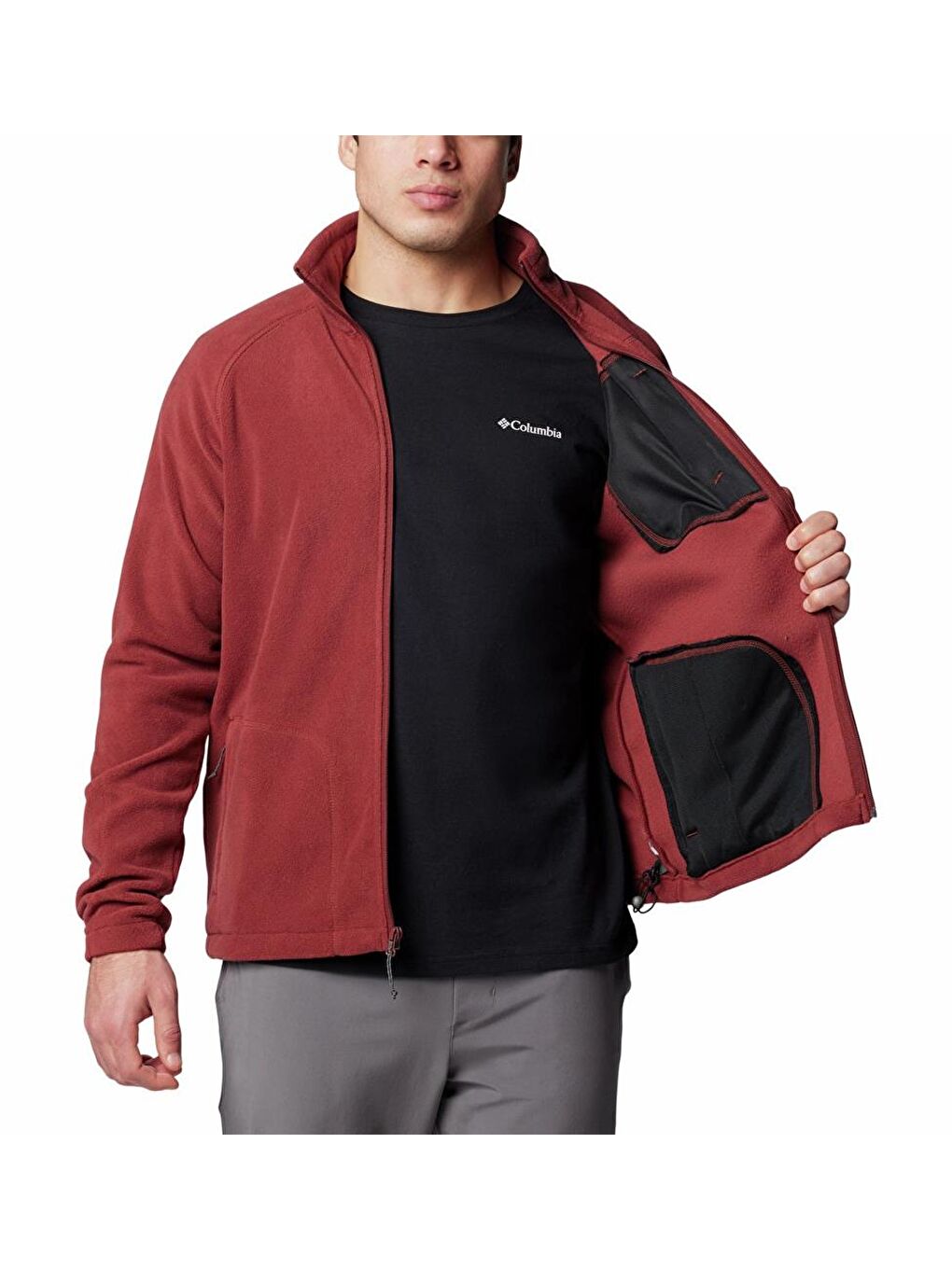 Bordo Fast Trek II Erkek Tam Fermuarlı Polar Üst AE3039-4