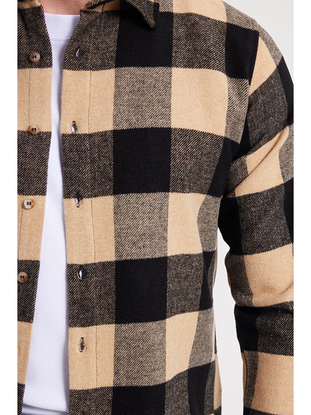 Karışık Erkek Slim Fit Dar Kesim Kareli Kışlık Oduncu Gömlek-3