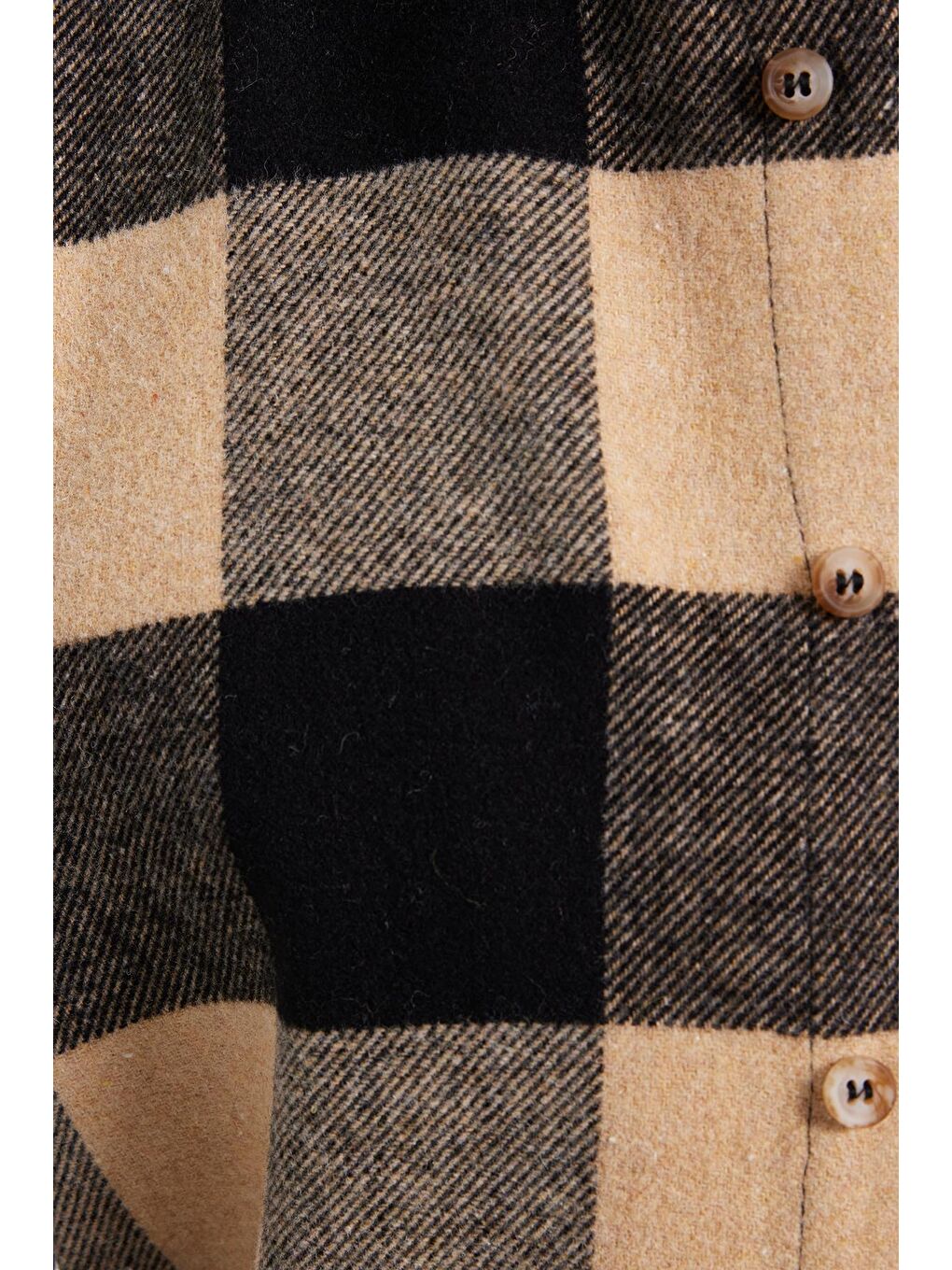 Karışık Erkek Slim Fit Dar Kesim Kareli Kışlık Oduncu Gömlek-4