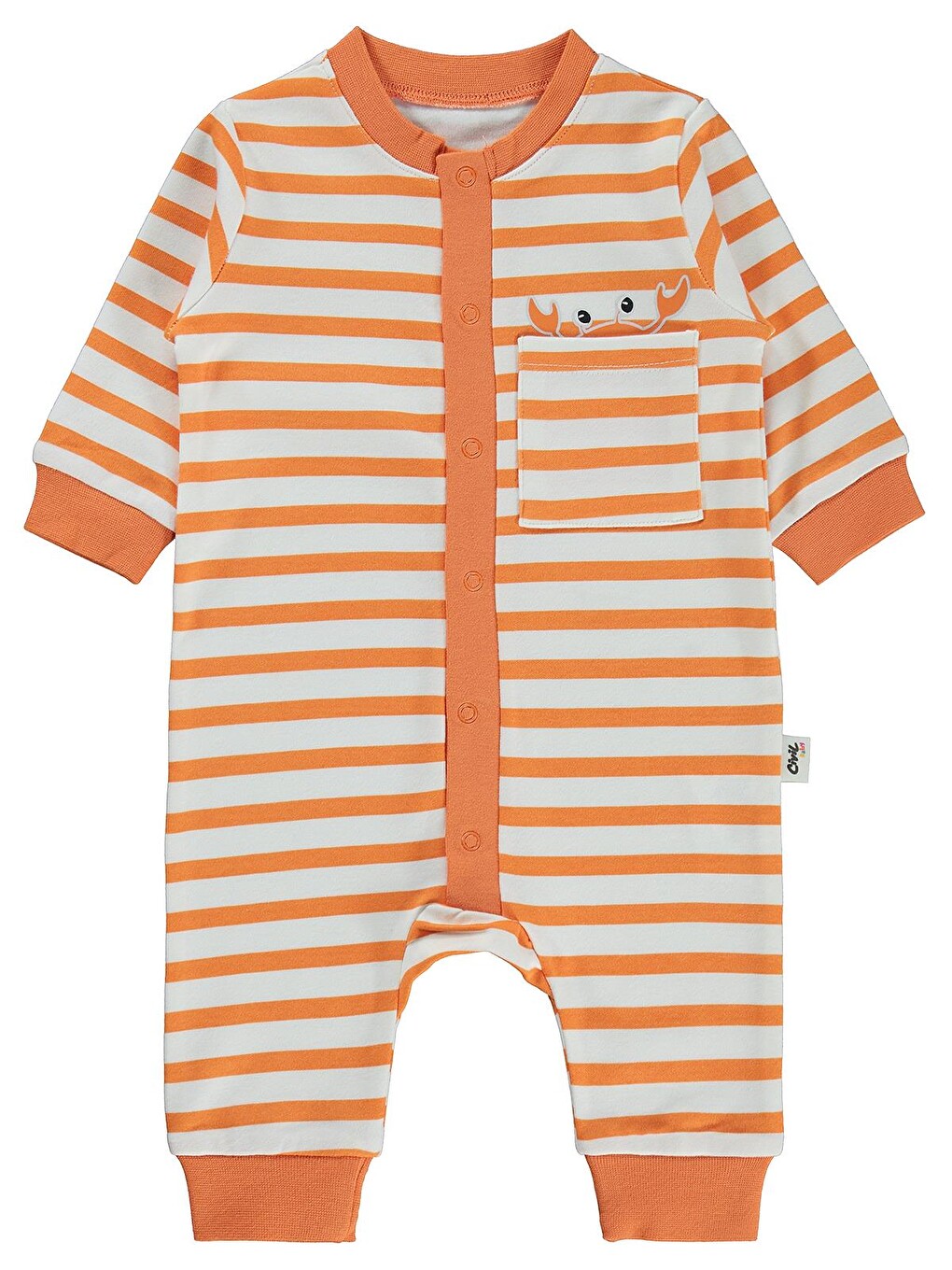 Baby Yengeç Baskılı 1-9 Ay Tulum - Turuncu