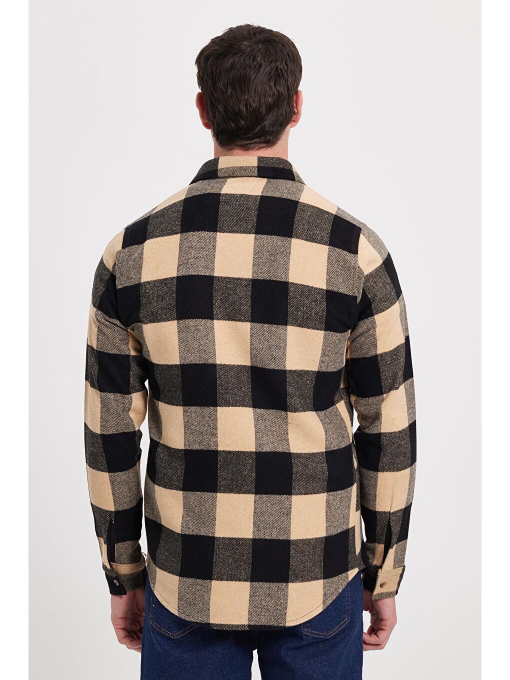 Karışık Erkek Slim Fit Dar Kesim Kareli Kışlık Oduncu Gömlek-5