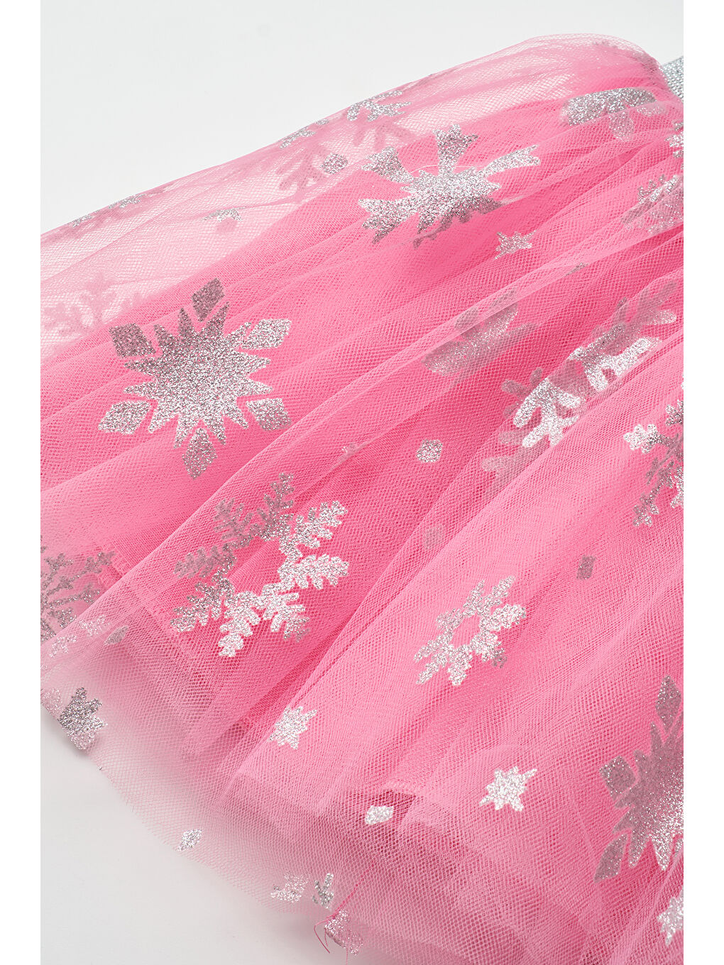 Fuşya Kar Tanesi Baskılı Kız Çocuk Tül Etek - Pauline-4