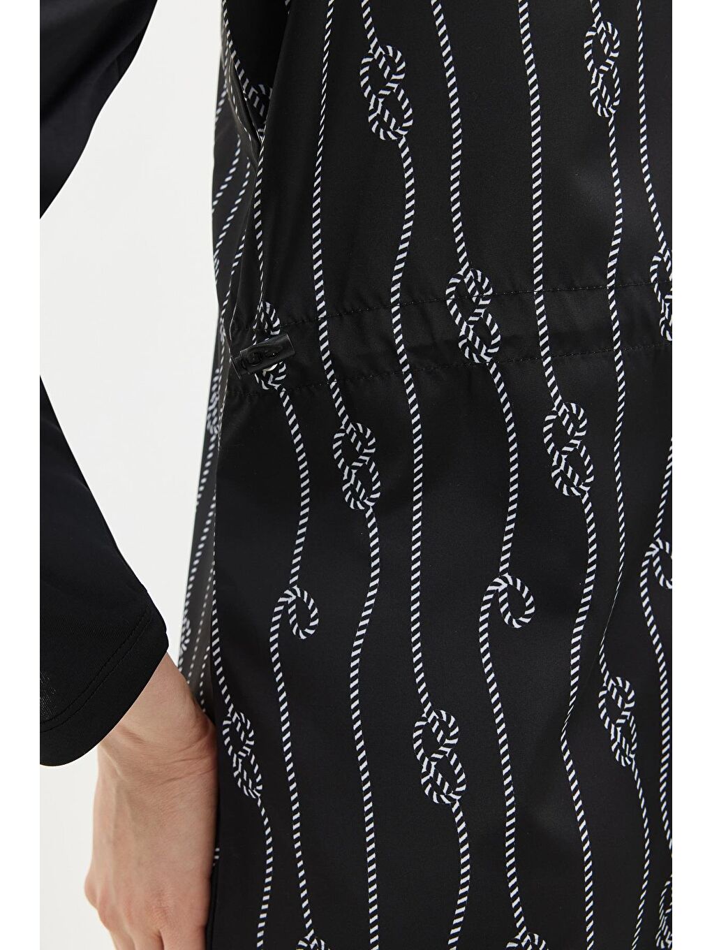 Paraşüt Kumaş Fermuarlı 4'Lü Tesettür Mayo 1316 Siyah-8