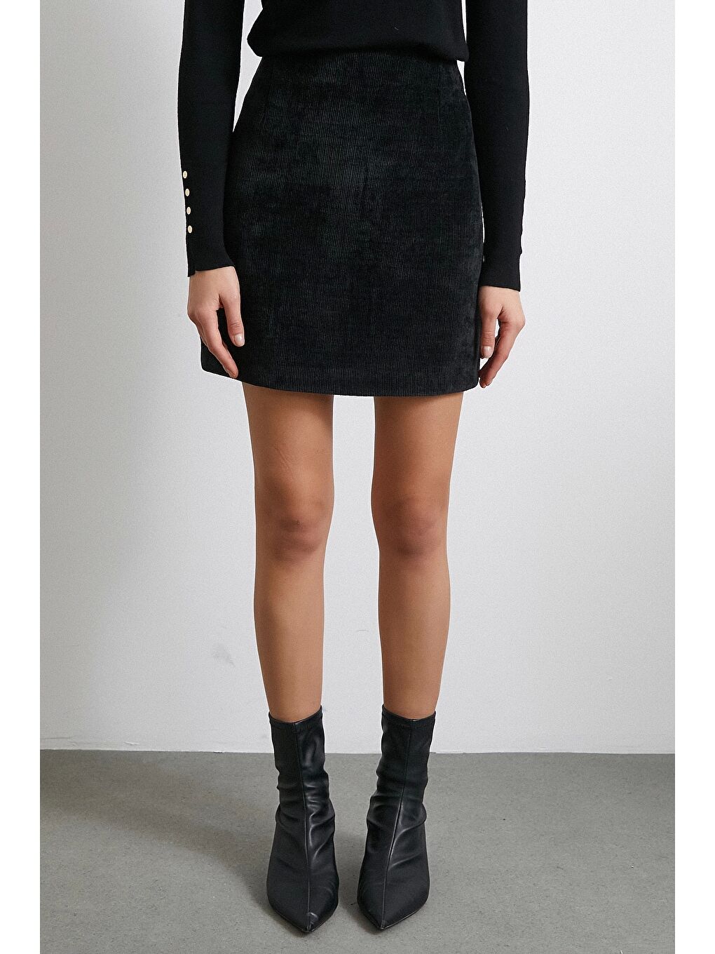 Fitilli Kadife Etek Siyah-3