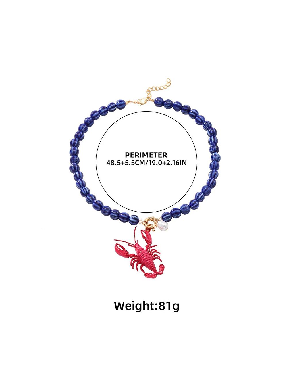 Mavi Istakoz Charmlı Okyanus Kolye-5