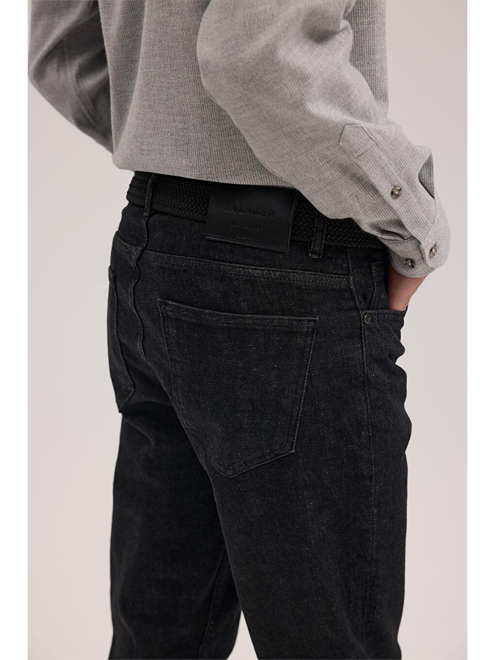 Antrasit Comfort Fit Pamuklu Jean Pantolon-2