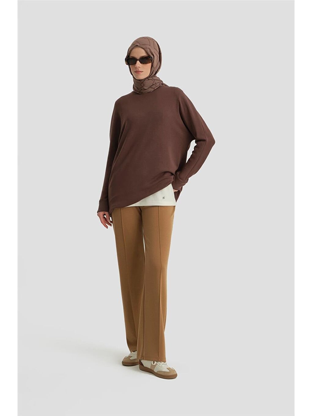 Kahverengi Yarasa Kol Tunik 24Kd4225 Acı Kahve-1