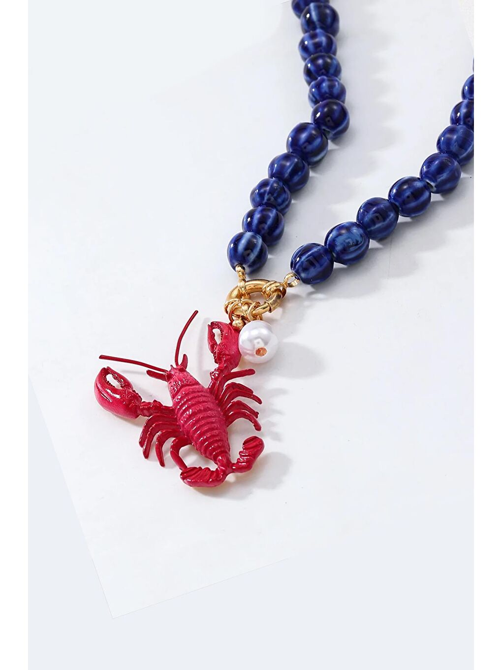 Mavi Istakoz Charmlı Okyanus Kolye-8