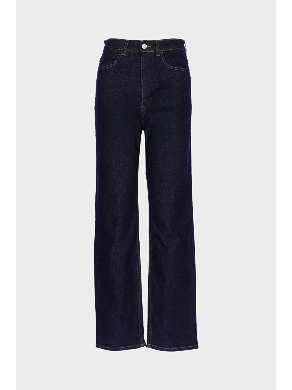 Sydney Koyu Mavi Fermuarlı Yüksek Bel Slim Straight Jean Pantolon C 4529-074