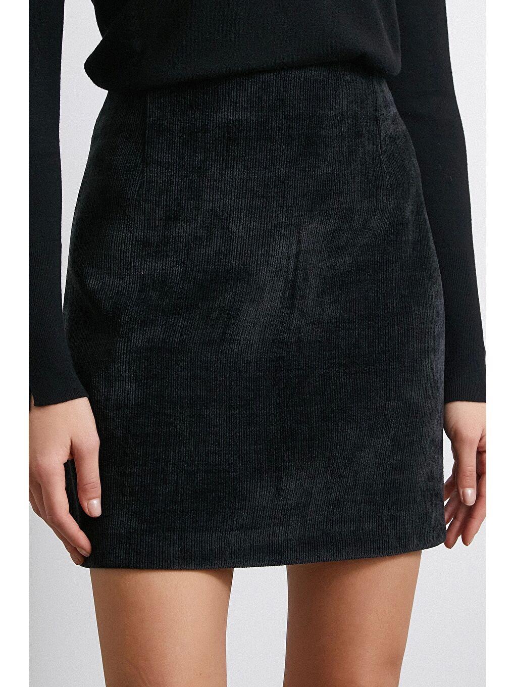 Fitilli Kadife Etek Siyah-4