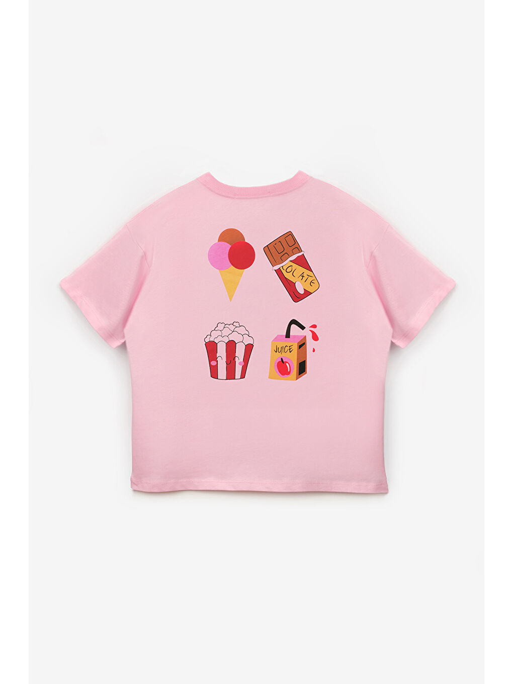 Pembe Dondurma Baskılı Çocuk Tişört-1
