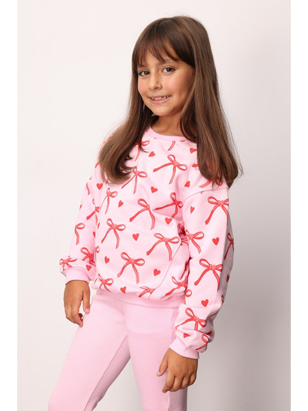 Pembe Fiyonk Baskılı Kız Çocuk Eşofman Takımı - Bonnie-2