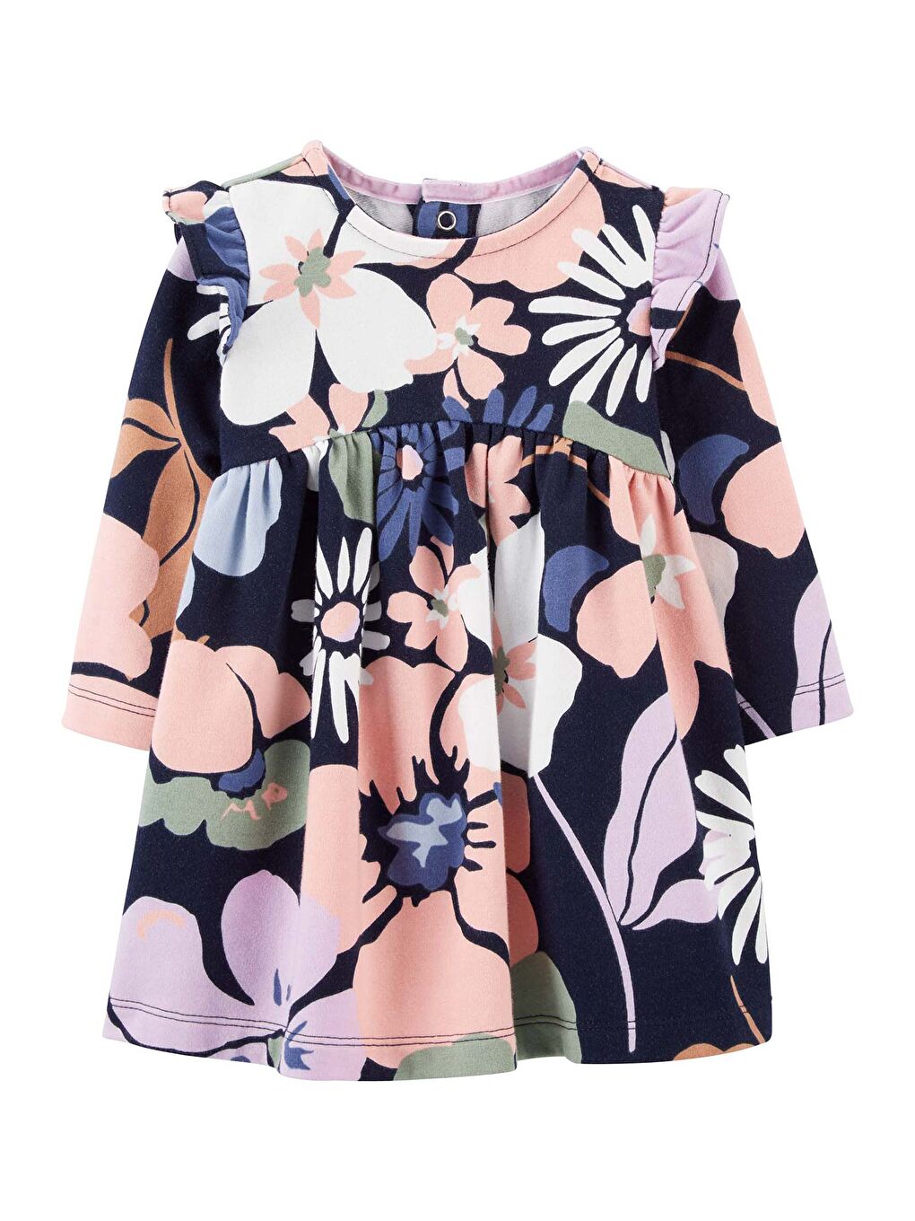 Siyah Kız Bebek Elbise Desenli