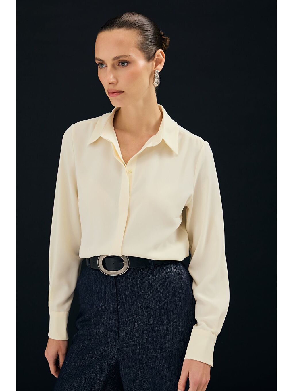 Klasik Düz Gömlek - Sarı