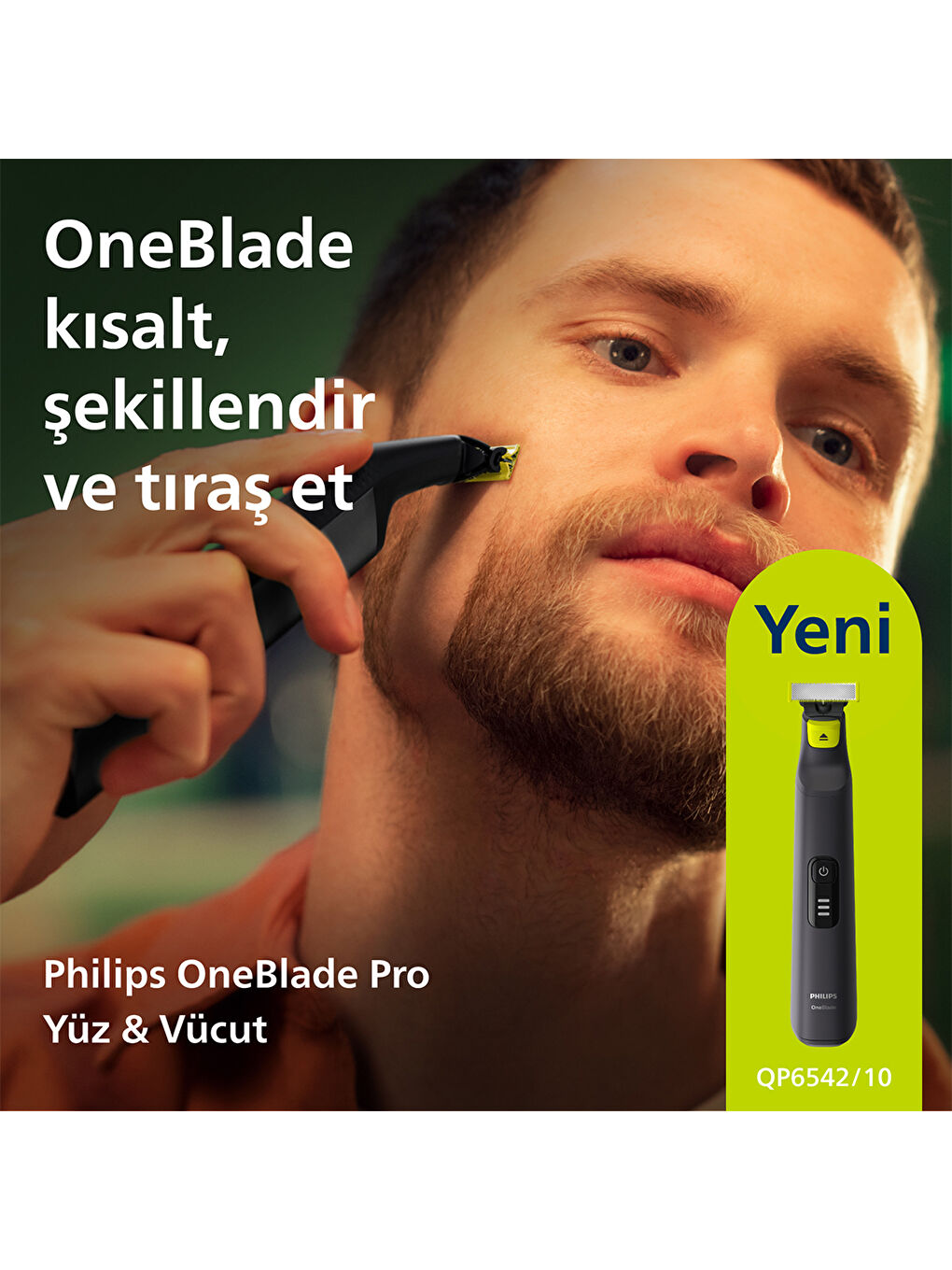 Oneblade Pro Qp6542/10 Yüz +vücut Şekillendirici, 12 Uzunluk Ayarı, Islak Ve Kuru Tıraş-1
