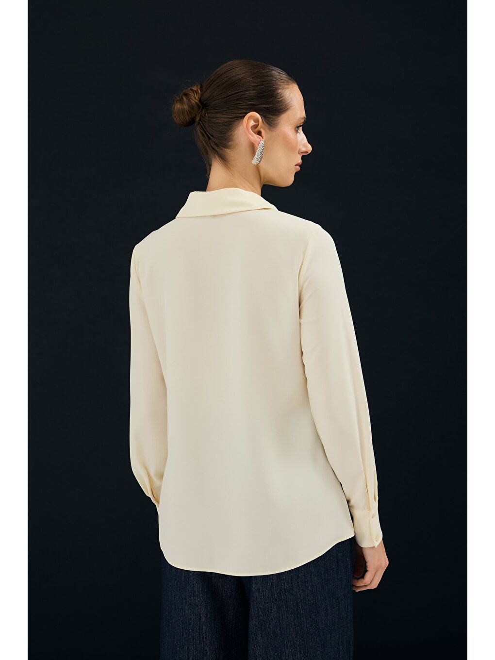 Klasik Düz Gömlek - Sarı-7