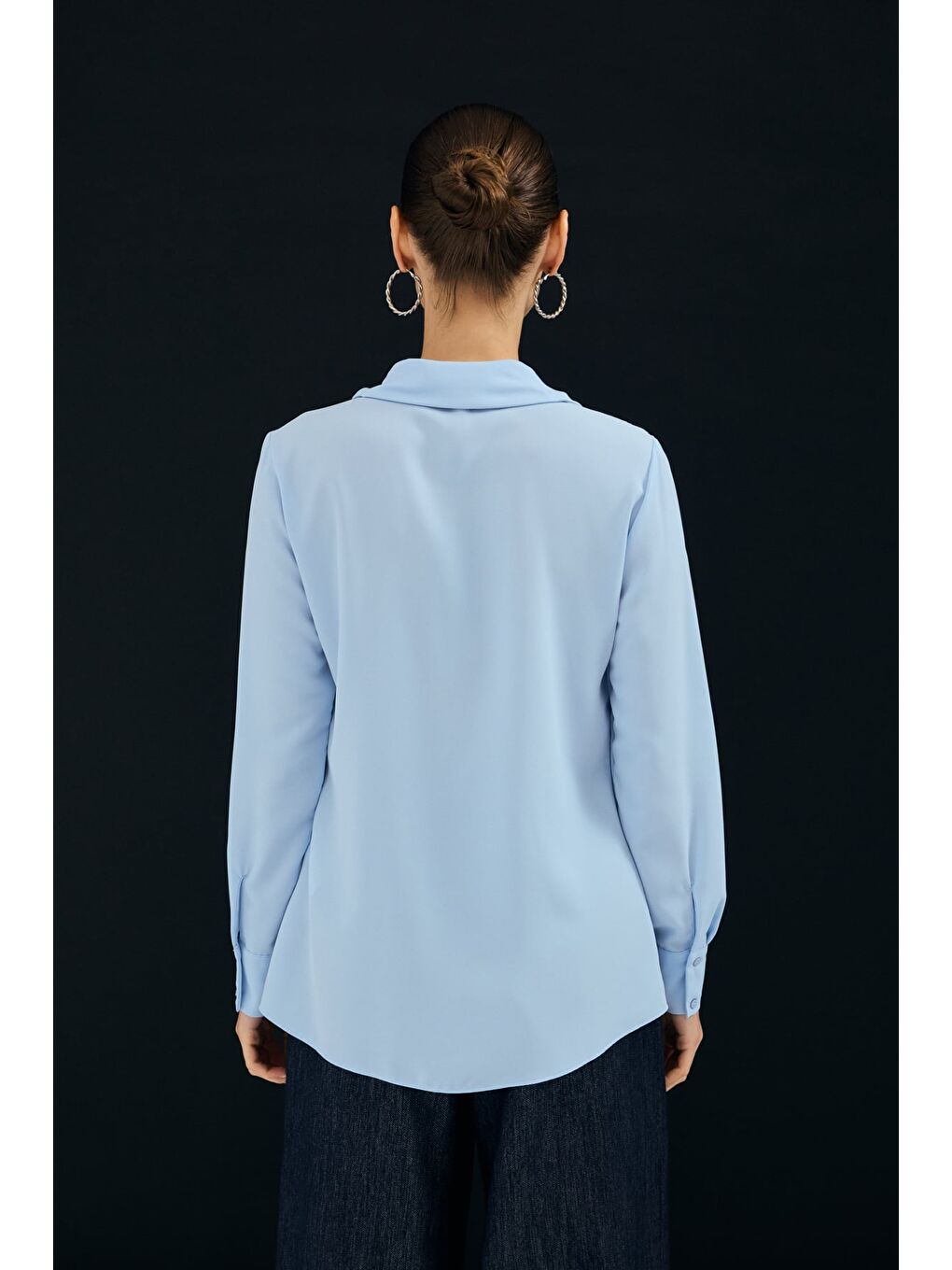 Klasik Düz Gömlek - Mavi-7