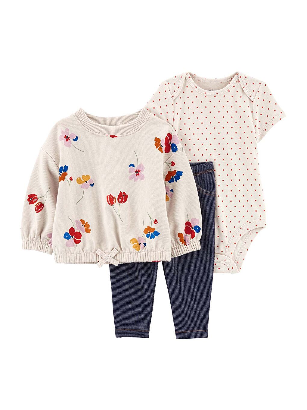 Siyah Kız Bebek 3'lü Hırkalı Set Desenli