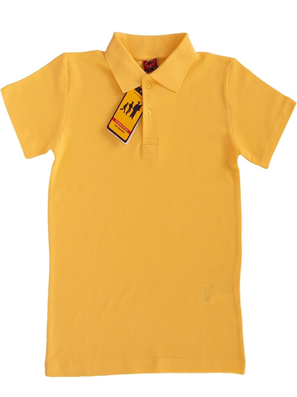 Sarı Kız Çocuk Okul Tarz %100 Pamuk T-Shirt -5-17 Yaş AG006