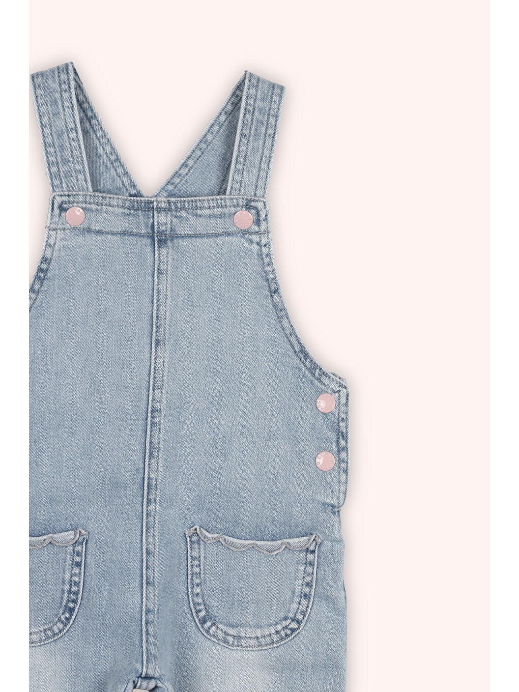 Kız Bebek Cep Detaylı Lacivert Salopet-1