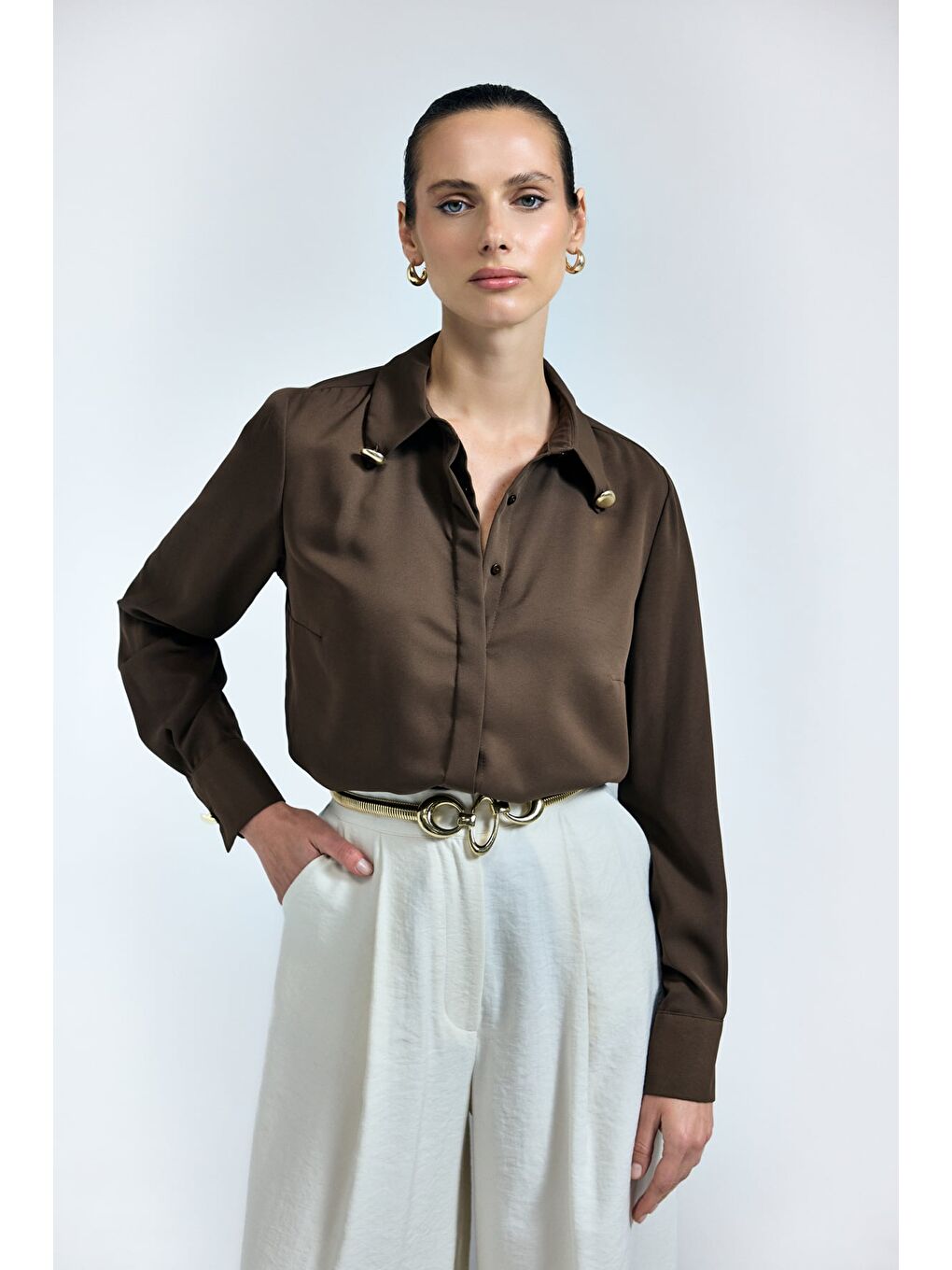 Kahverengi Lucy Gömlek - Kahve-1