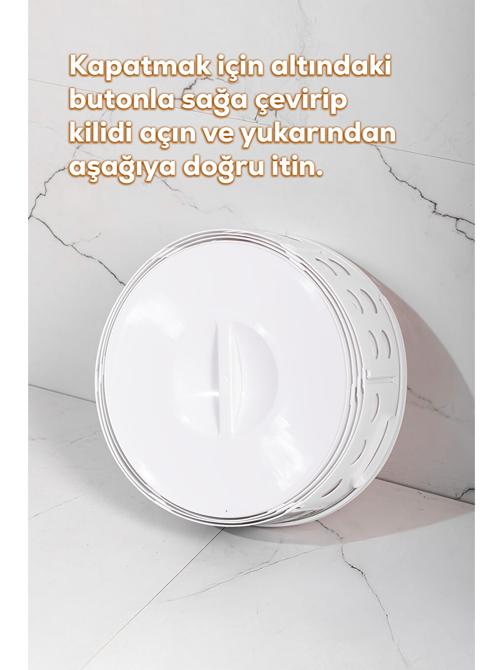 25100 Teleskopik Sepet Çamaşır Sepeti Orta Boy Katlanır Çamaşır Sepeti Beyaz 15LT-2