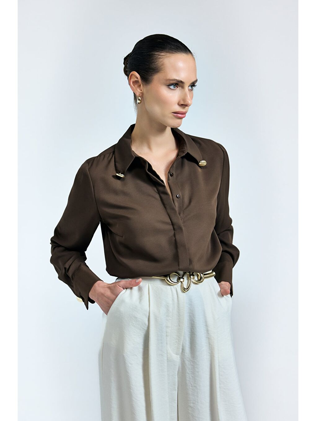Kahverengi Lucy Gömlek - Kahve-3