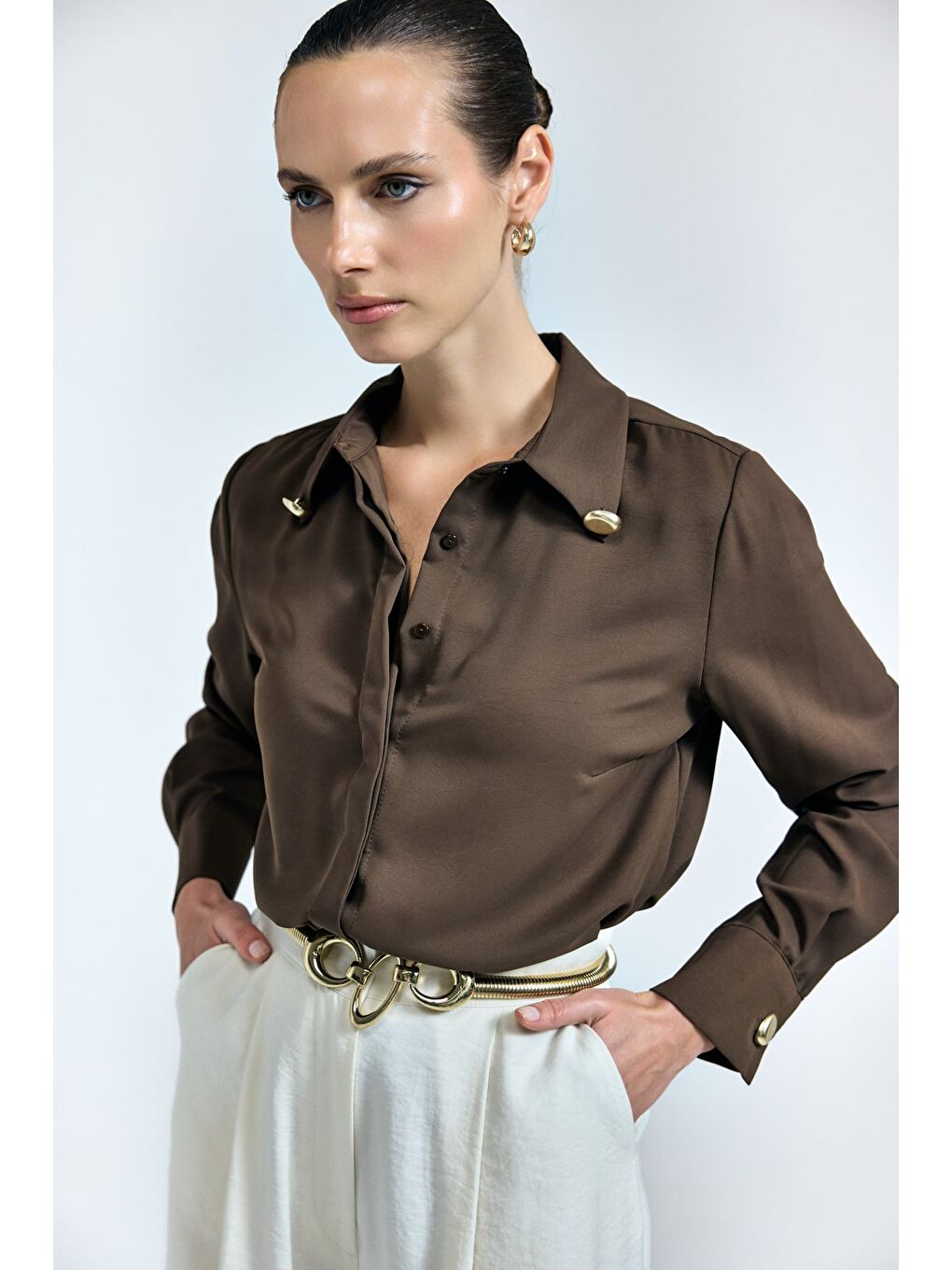 Kahverengi Lucy Gömlek - Kahve-5
