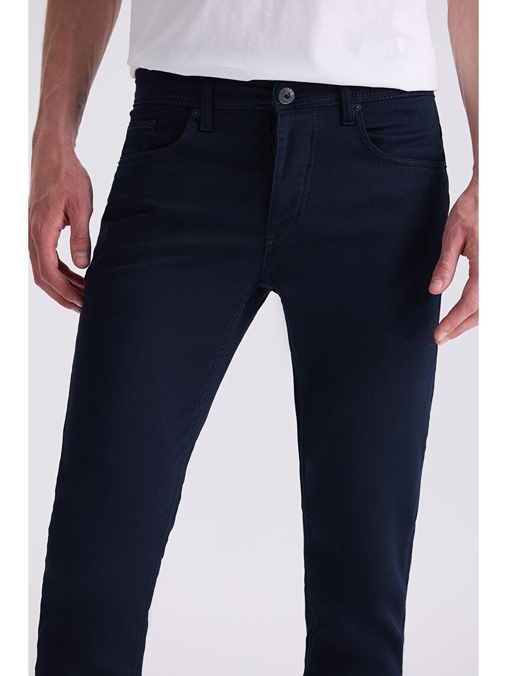 Lacivert Slim Fit Pamuklu Jean Pantolon-2