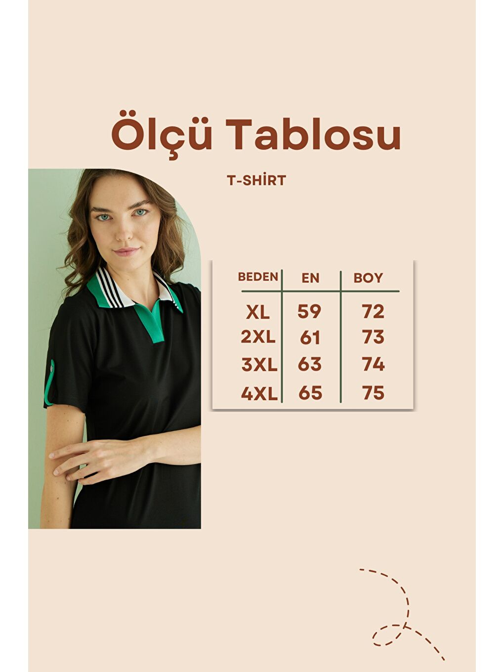 Bordo Haki Desenli Kısa Kollu Kadın Büyük Beden Pamuklu T-shirt-2