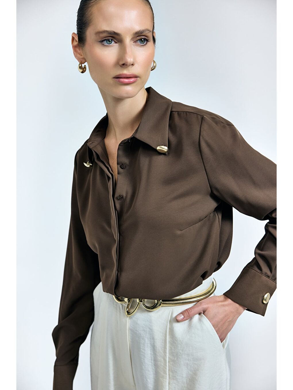 Kahverengi Lucy Gömlek - Kahve-6