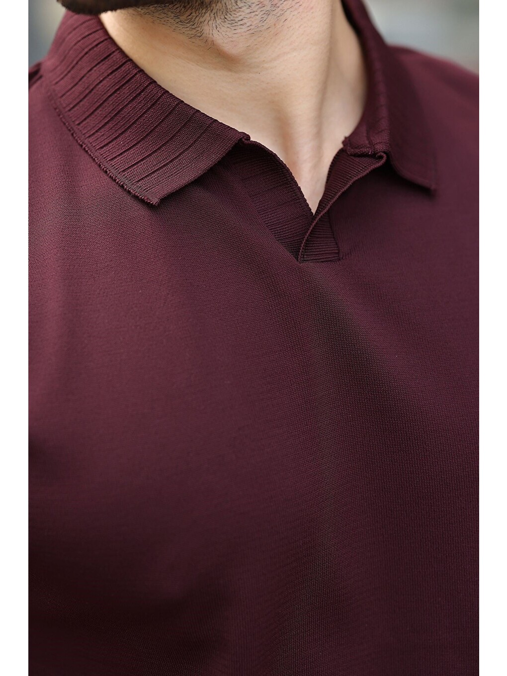 Mürdüm Regular Fit Polo Yaka Triko Erkek Tişört E7502-2