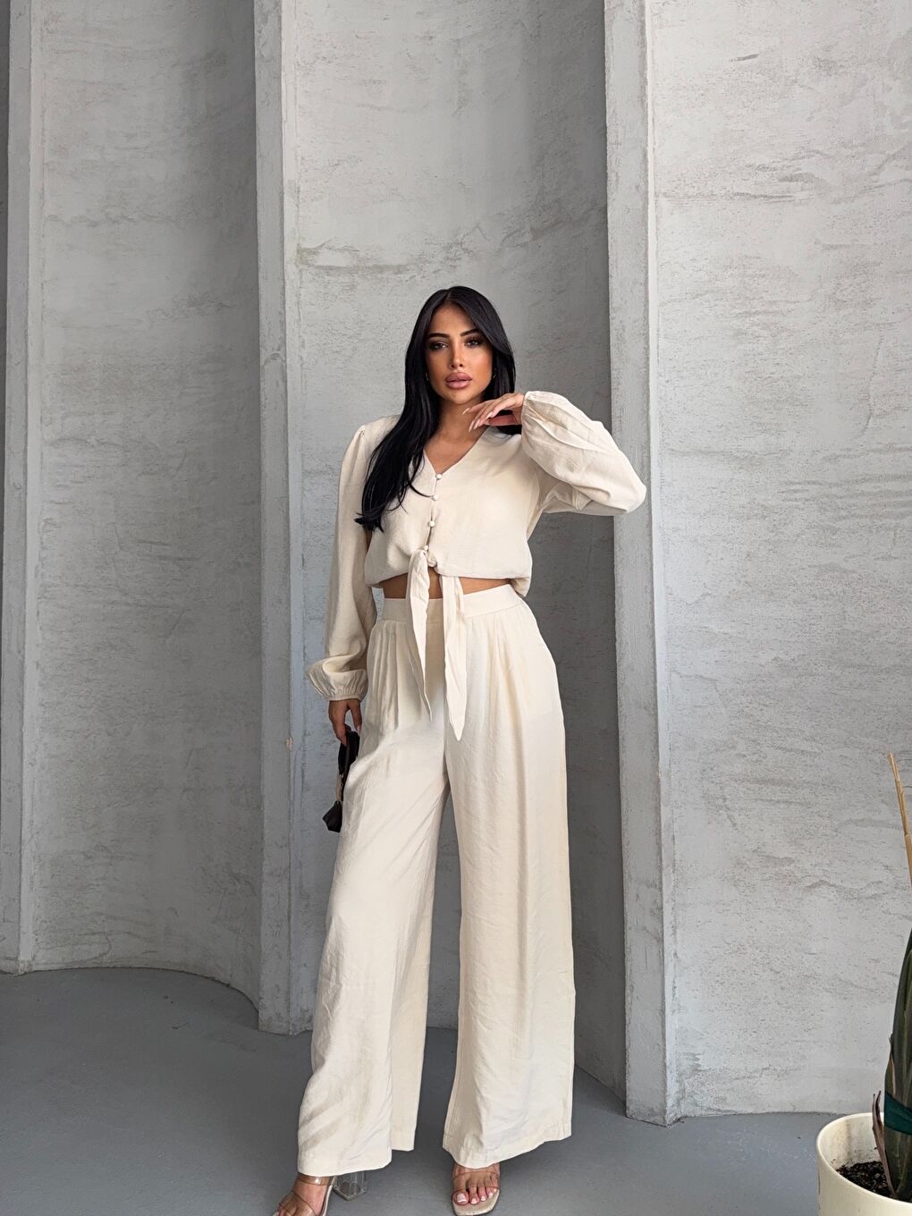 Beyaz Massimo Takım Modal Kumaş