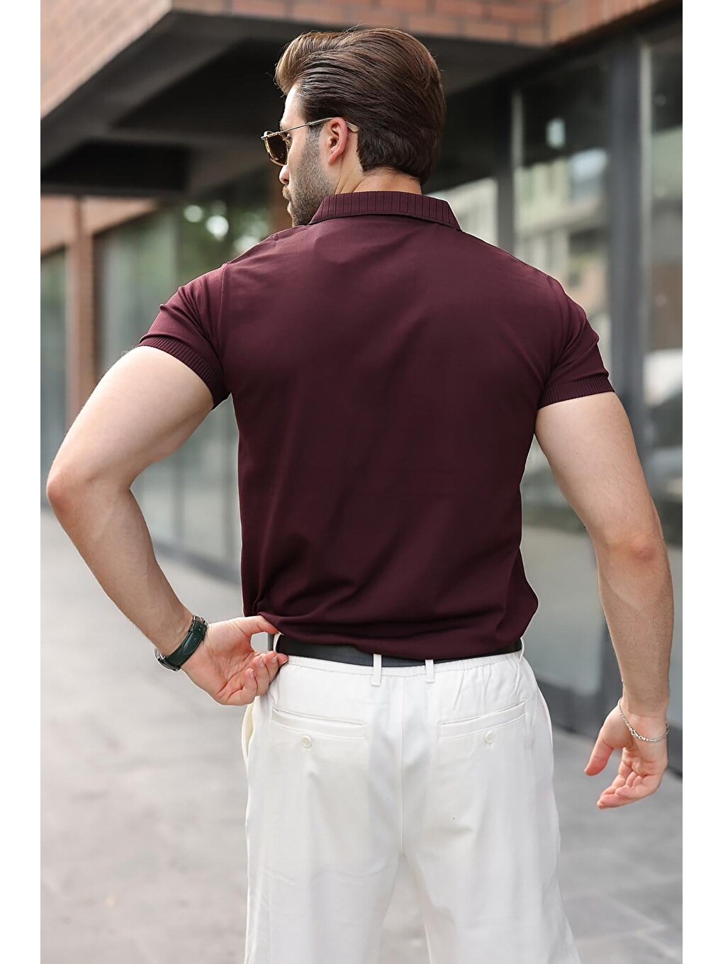 Mürdüm Regular Fit Polo Yaka Triko Erkek Tişört E7502-3