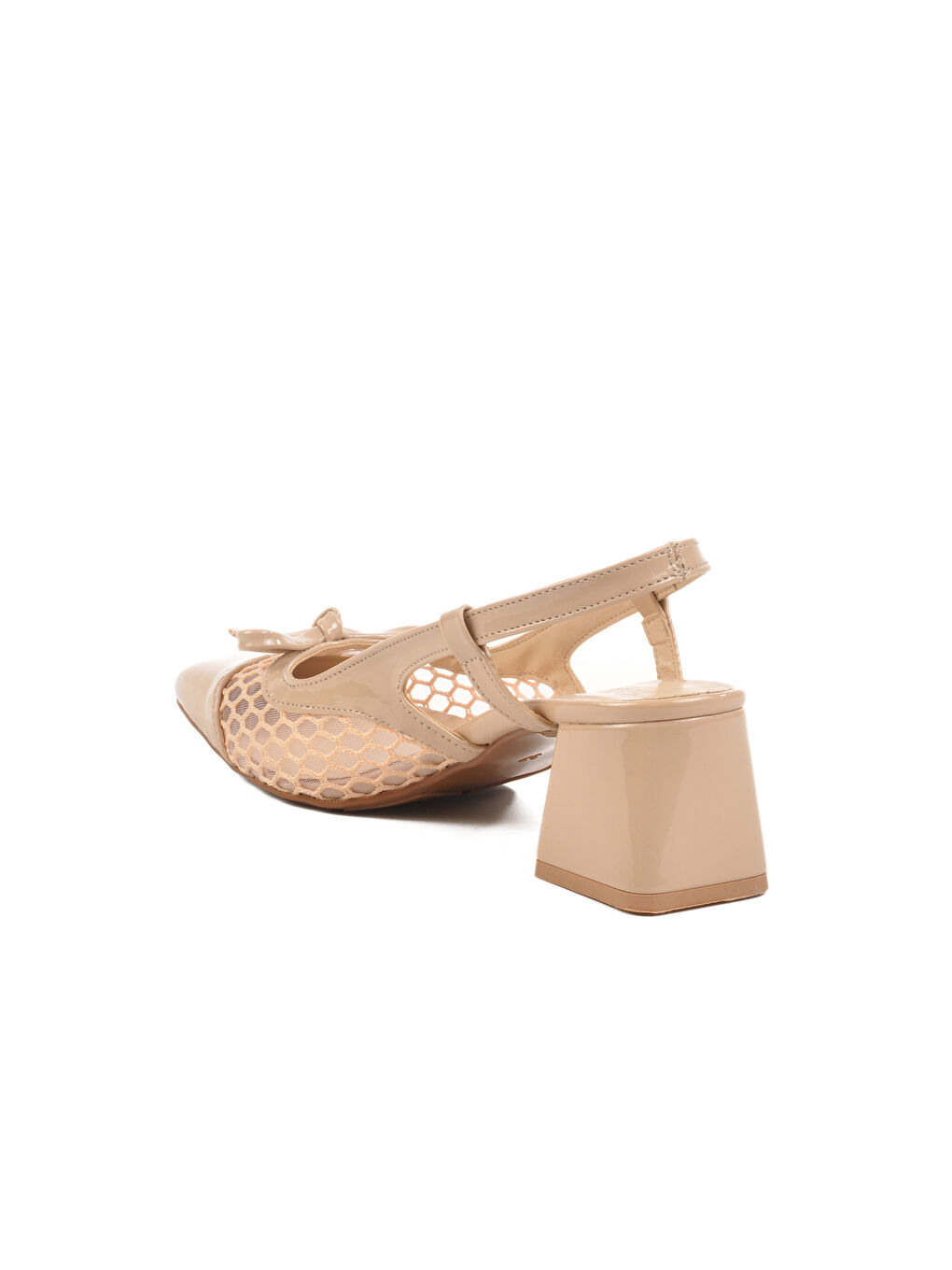 Bej Ten Rugan Örme Kadın Abiye Ayakkabı 250100 Z-3
