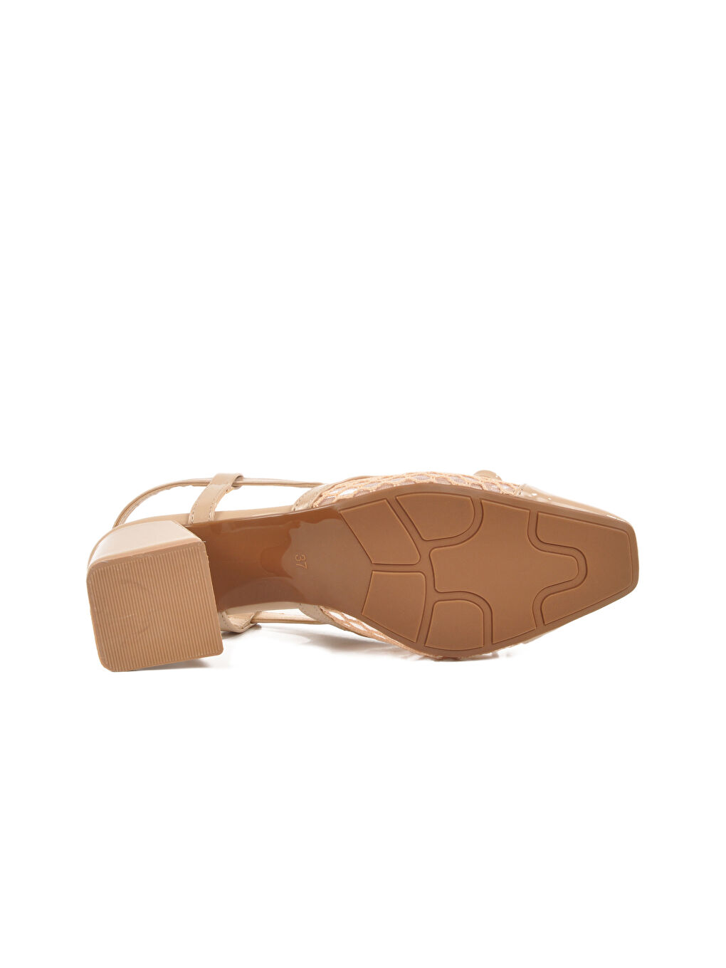 Bej Ten Rugan Örme Kadın Abiye Ayakkabı 250100 Z-4