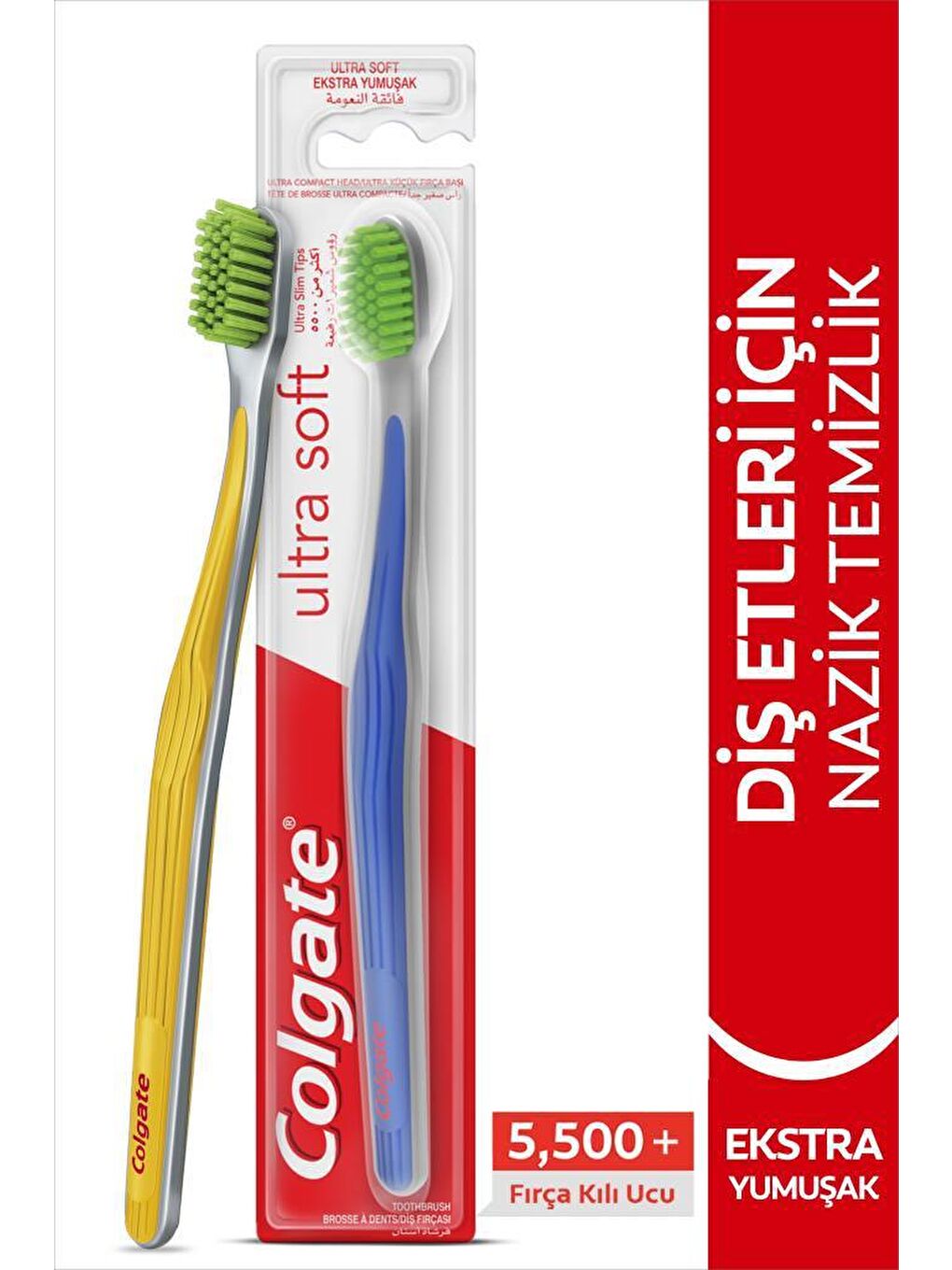 Colgate Karışık Ultra Soft Diş Etleri için Nazik Temizlik Yumuşak Diş Fırçası + Fırça Kabı Hediye