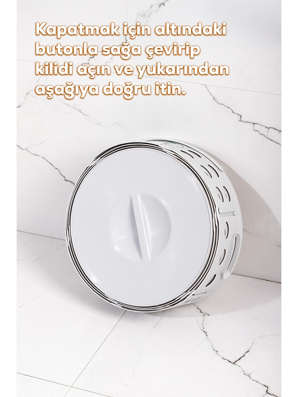 25100-1 Teleskopik Sepet Çamaşır Sepeti Orta Boy Katlanır Çamaşır Sepeti Gri 15LT-2