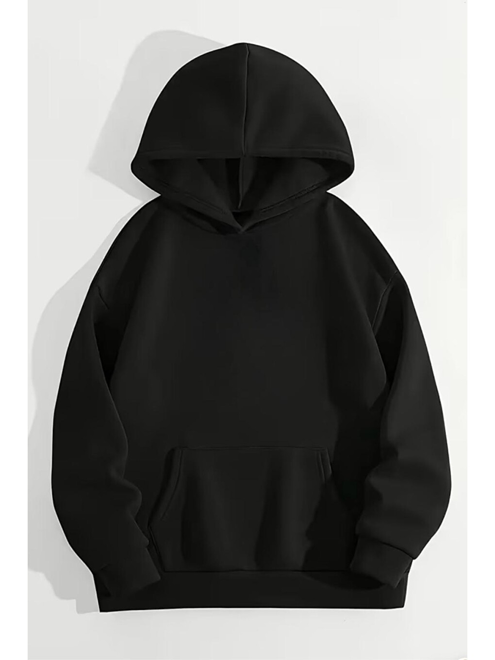 Siyah Sunny Day Botanical Sırt Baskılı Oversize Kapüşonlu Sweatshirt | Çiçek Desenli Şardonlu Kumaş Hoodie-1